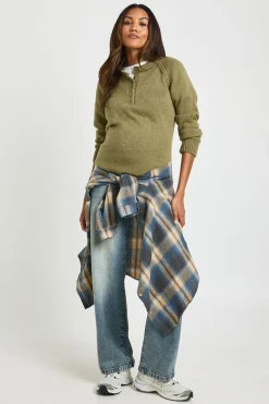boohoo Synthétiquell Tricoté de Maternité à Col Henley avec Boutons<Femme Pulls Et Gilets|Toutes Les Mailles