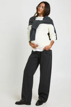 Synthétiquell Tricoté de Maternité à Boutons Style Henley