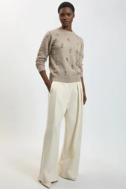 Synthétiquell Tricoté Douillet Orné En Mélange De Laine