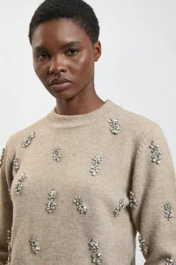 Synthétiquell Tricoté Douillet Orné En Mélange De Laine