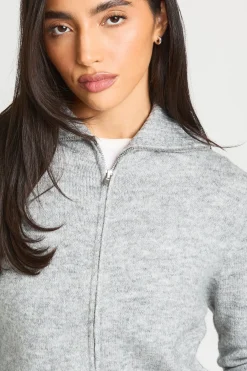 boohoo Synthétiquell Tricoté Doux Zippé<Femme Pulls Et Gilets|Toutes Les Mailles