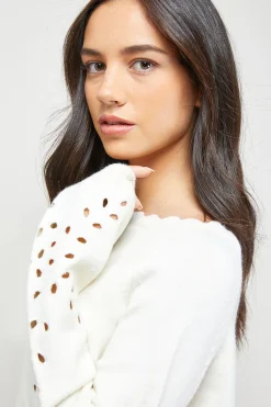 Oasis synthétiquell Tricoté à Détails Feuillage<Femme Pulls Et Gilets|Toutes Les Mailles