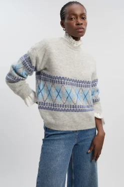 synthétiquell Tricoté Fairisle en Mélange de Laine d'Alpaga Premium