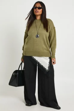boohoo synthétiquell Tricoté Grande Taille à Coutures Apparentes<Femme Pulls Et Gilets|Toutes Les Mailles