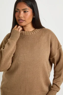 boohoo synthétiquell Tricoté Grande Taille à Coutures Apparentes<Femme Pulls Et Gilets|Toutes Les Mailles