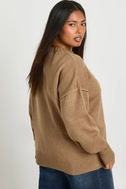 boohoo synthétiquell Tricoté Grande Taille à Coutures Apparentes<Femme Pulls Et Gilets|Toutes Les Mailles