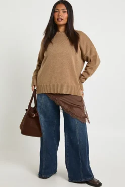 boohoo synthétiquell Tricoté Grande Taille à Coutures Apparentes<Femme Pulls Et Gilets|Toutes Les Mailles