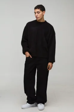 synthétiquell Tricoté Jacquard Brossé Ample et Boxy