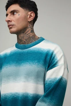 Synthétiquell Tricoté Ombré Décontracté Pour Grandes Tailles