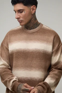 Synthétiquell Tricoté Ombré Décontracté Pour Grande Taille