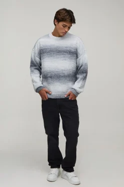 boohooMAN Synthétiquell Tricoté Ombré Doux Et Moelleux Coupe Décontractée<Homme Maille|Mailles