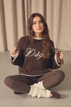 DSGN Studio synthétiquell Tricoté Oversize à Script Contrasté<Femme Pulls Oversize|Pulls Et Gilets