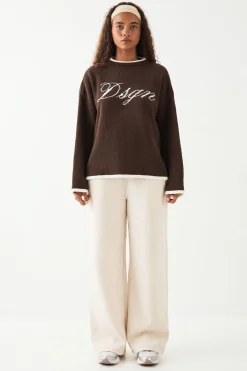DSGN Studio synthétiquell Tricoté Oversize à Script Contrasté<Femme Pulls Oversize|Pulls Et Gilets