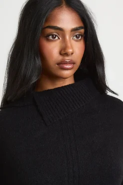 Synthétiquell Tricoté Oversize À Col Asymétrique