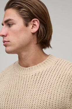 boohooMAN Synthétiquell Tricoté Épais À Texture Régulière<Homme Maille|Mailles