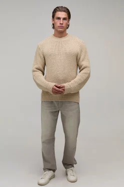 boohooMAN Synthétiquell Tricoté Épais À Texture Régulière<Homme Maille|Mailles