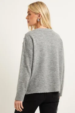 synthétiquell Tricoté Petite avec Détail Boutons