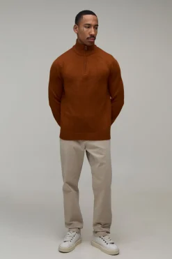 Synthétiquell Tricoté Regular Fit Avec Zip 1/4