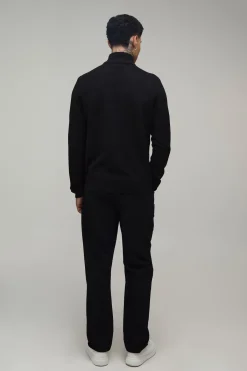 boohooMAN Synthétiquell Tricoté Tall Coupe Regular Avec Zip 1/4<Homme Tout Afficher|Mailles Tall