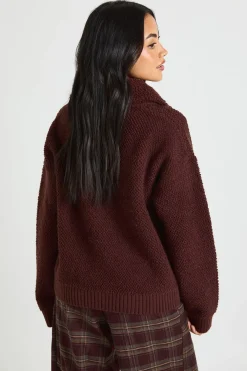 Synthétiquell Zippé En Maille Bouclée Épaisse