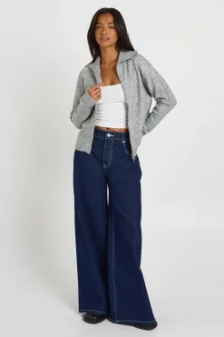 boohoo Synthétiquell Zippé En Maille Douce Petite<Femme Pulls Et Gilets|Toutes Les Mailles
