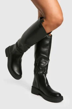 boohoo Tab Détail Bottes Mi-hautes< Bottes|Bottes Hautes