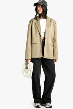 Tailleur Blazer Oversize à Simple Boutonnage
