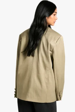 Tailleur Blazer Oversize à Simple Boutonnage