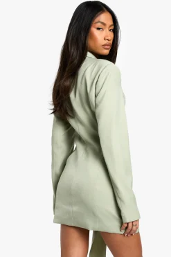 boohoo Tailleur structuré blazer robe avec détail drapé<Femme Tailleurs|Robes À Manches Longues