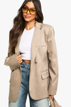 Tailored Cinched Waist Wrap Blazer devient Blazer croisé ajusté à la taille cintrée