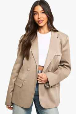 Tailored Cinched Waist Wrap Blazer devient Blazer croisé ajusté à la taille cintrée