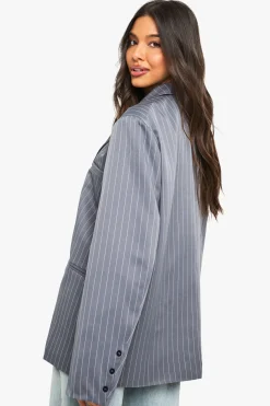 boohoo Tailored Pinstripe Oversized Blazer<Femme Blazers|Vestes & Manteaux
