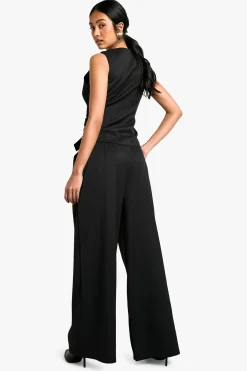 Tailored Pleated Wide Leg Trousers