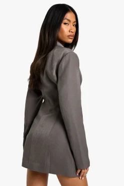 boohoo Tailored Structured Cinched Waist Blazer Dress<Femme Tailleurs|Robes À Manches Longues