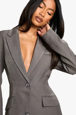 boohoo Tailored Structured Cinched Waist Blazer Dress<Femme Tailleurs|Robes À Manches Longues