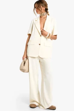 Tailored Woven Pleated Wide Leg Trousers