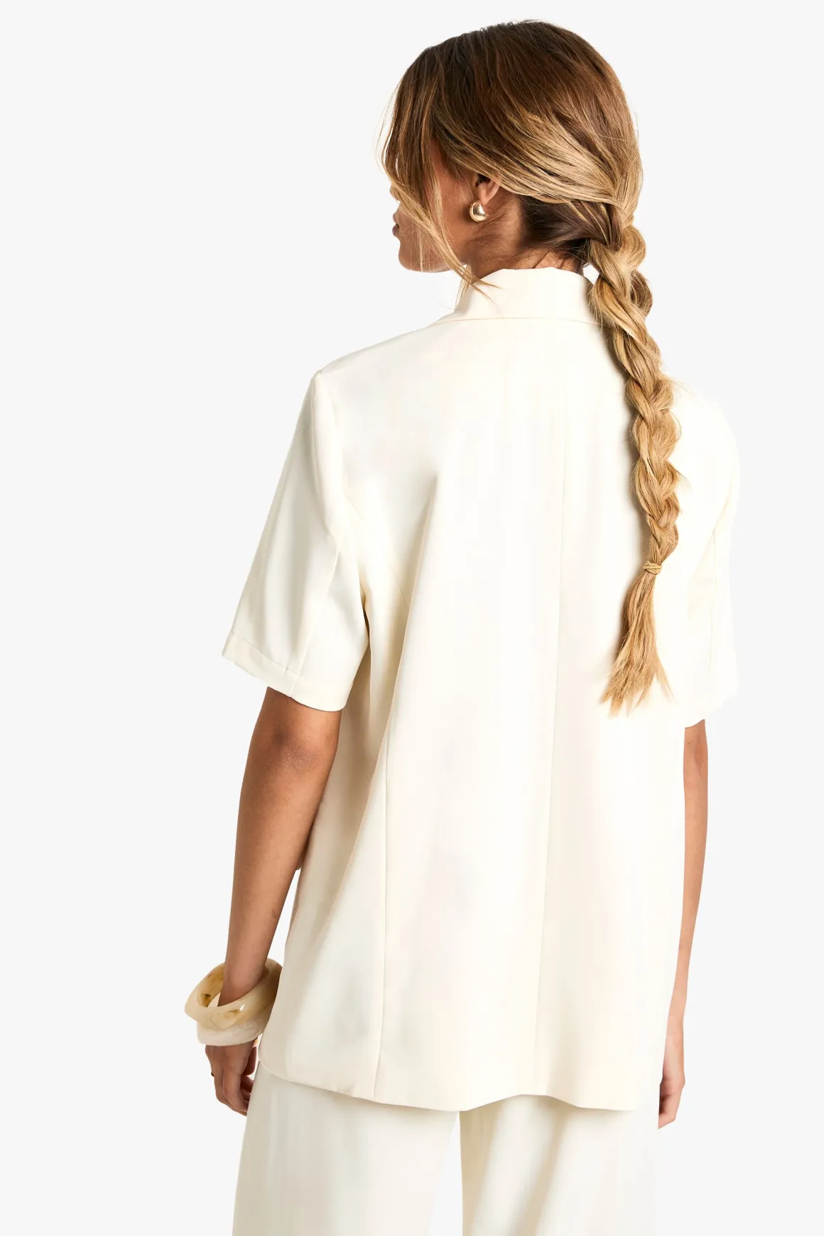 Tailored Woven Short Sleeve Blazer