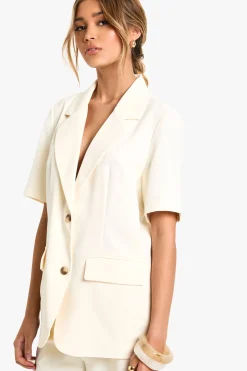 Tailored Woven Short Sleeve Blazer