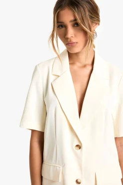 Tailored Woven Short Sleeve Blazer