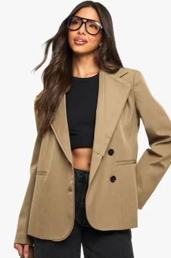 Tailored Wrap Button Blazer