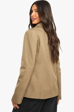Tailored Wrap Button Blazer