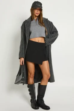 Tailored Wrap Front Mini Skort