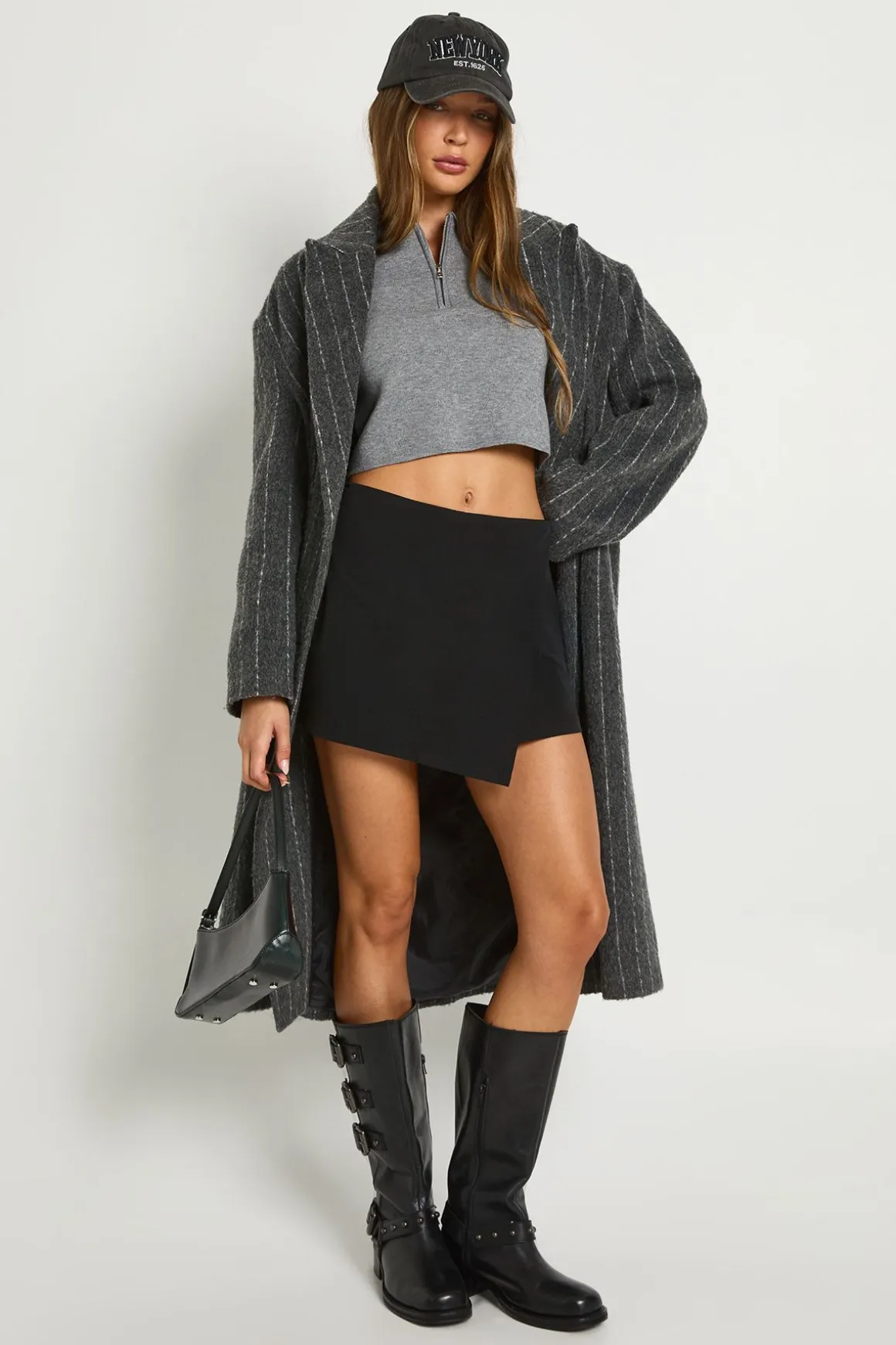 Tailored Wrap Front Mini Skort