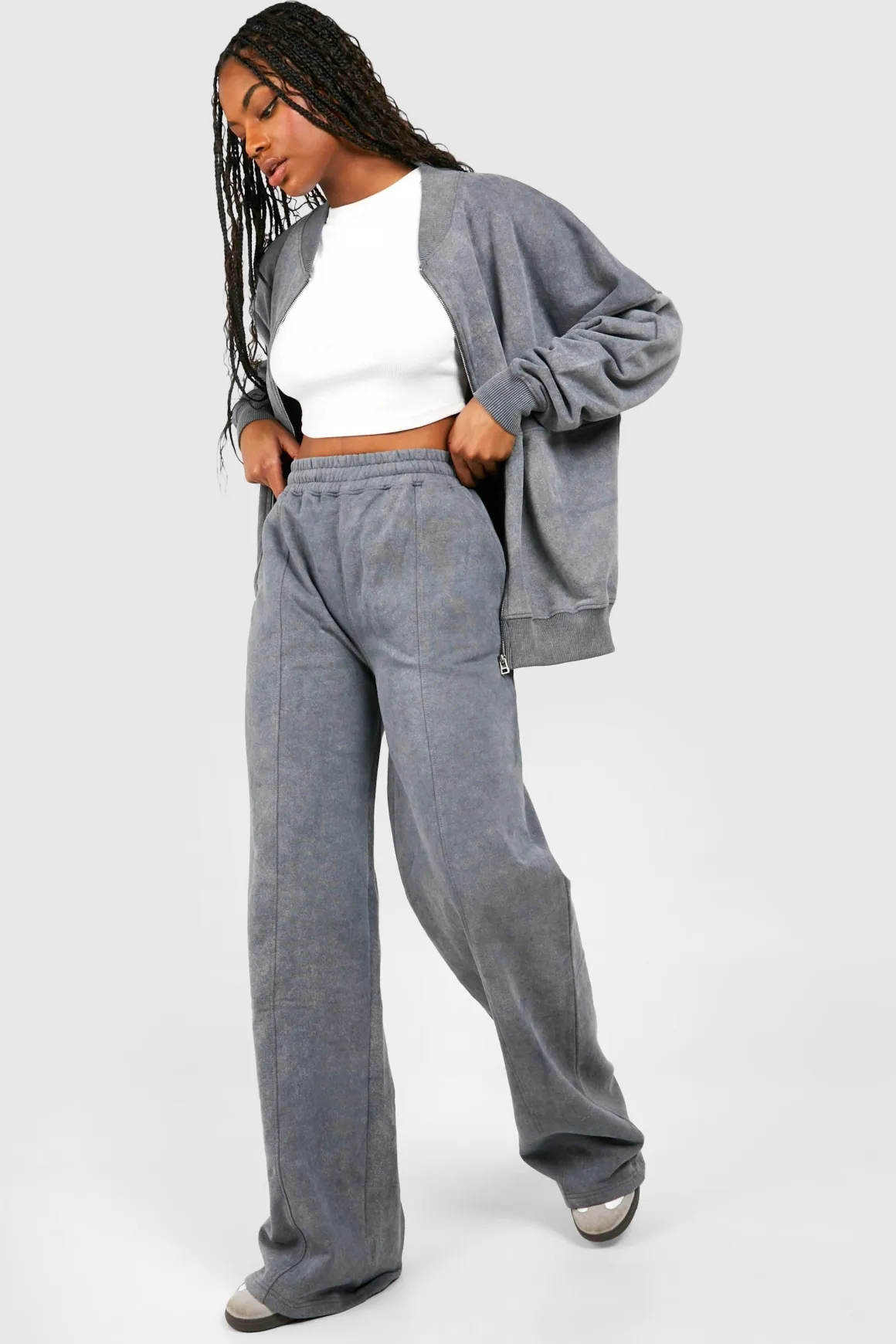 Tall Acid Wash Bomber Tracksuit