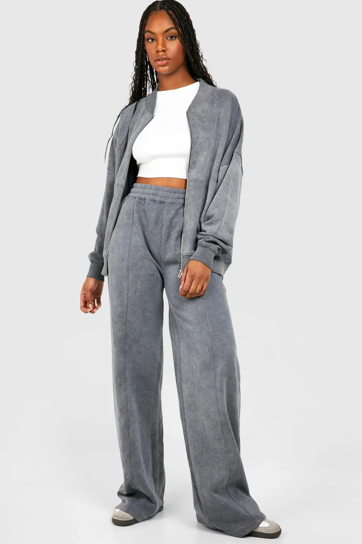 Tall Acid Wash Bomber Tracksuit