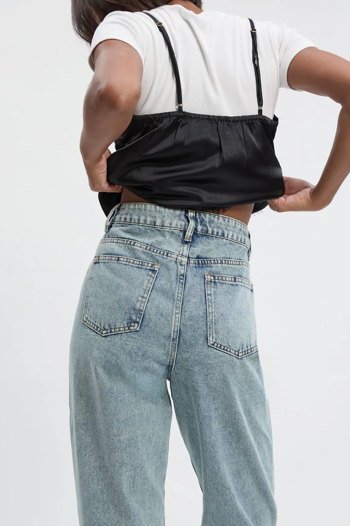 Tall Basics Jean Droit à Ourlet Fendu