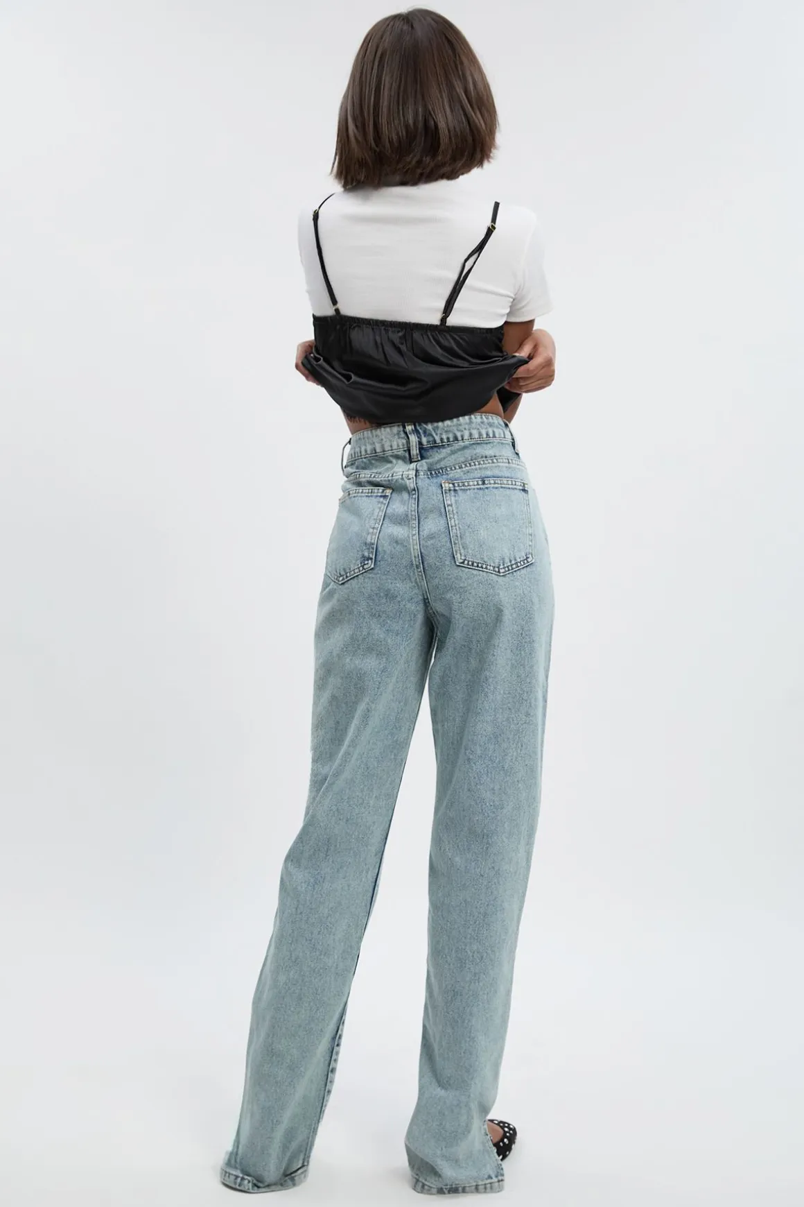 Tall Basics Jean Droit à Ourlet Fendu