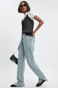 Tall Basics Jean Droit à Ourlet Fendu