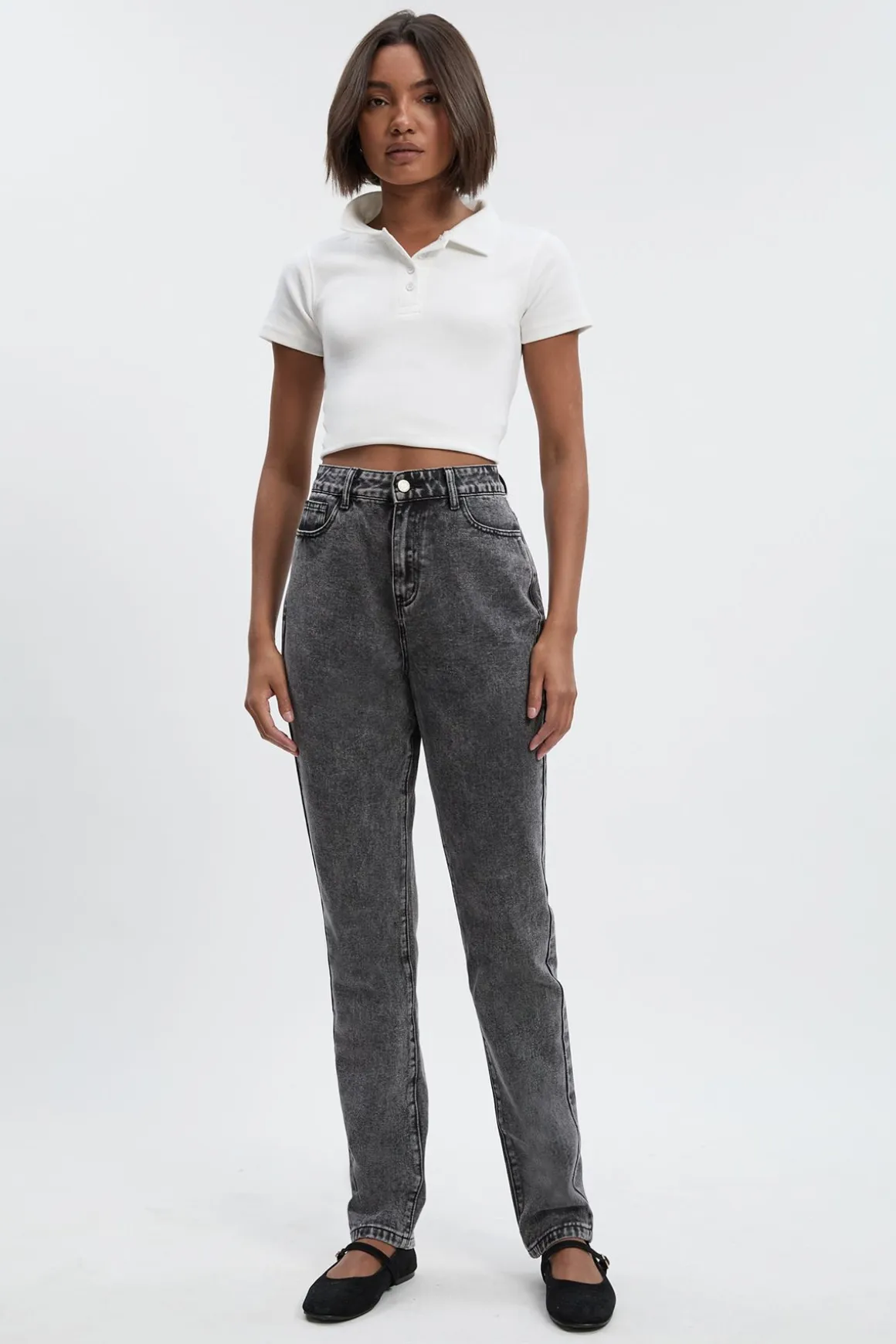 Tall Basics Jeans Maman Taille Haute