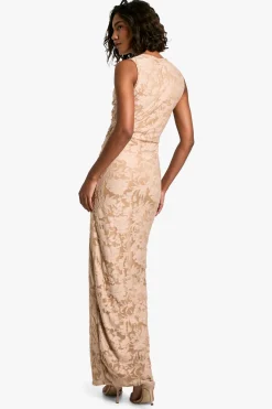 Tall Burnout Floral Tie Twist Maxi Dress